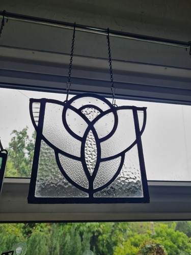 Old vintage leaded glass made - old,