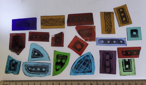 Stained glass church - stained, fragments