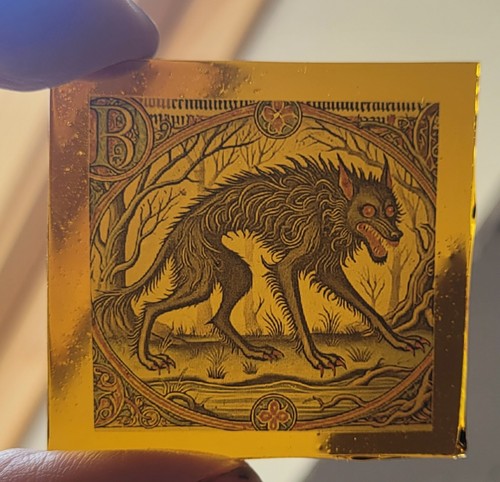 Stained glass wolf - wolf, beast