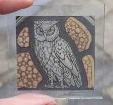 Owl stained glass antique