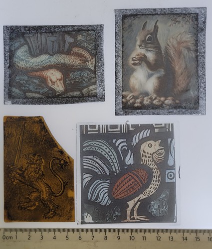 Stained glass pieces - stained, 4
