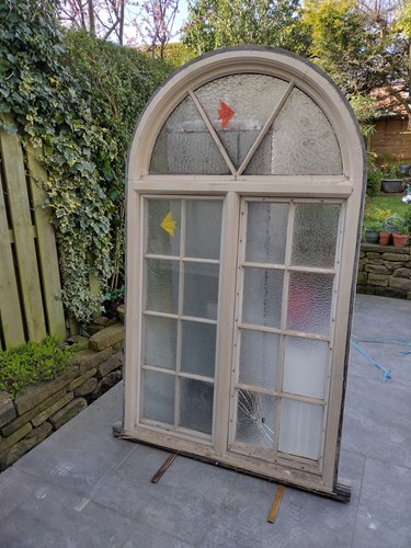 Large arch window wooden - arch,