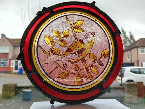 Hand painted stained - , glass