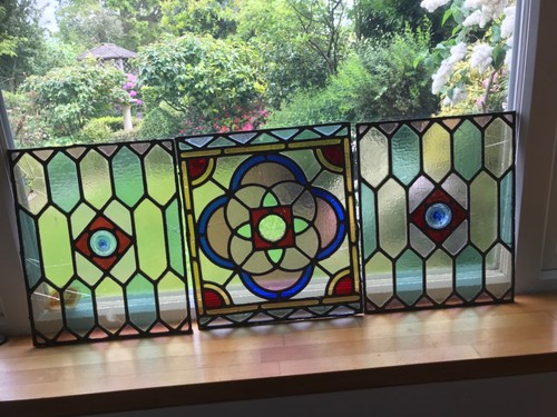 Antique leaded stained glass - antique,