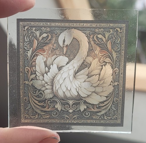 Stained glass swan handmade - stained,
